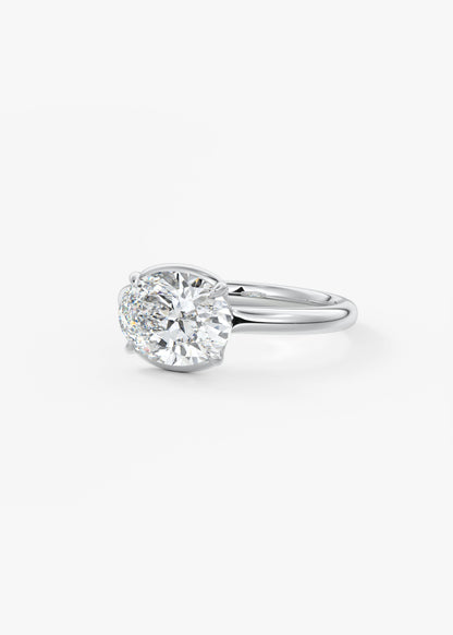 Oval Solitaire With Raised Basket Gallery Lab Grown Diamond Engagement Ring