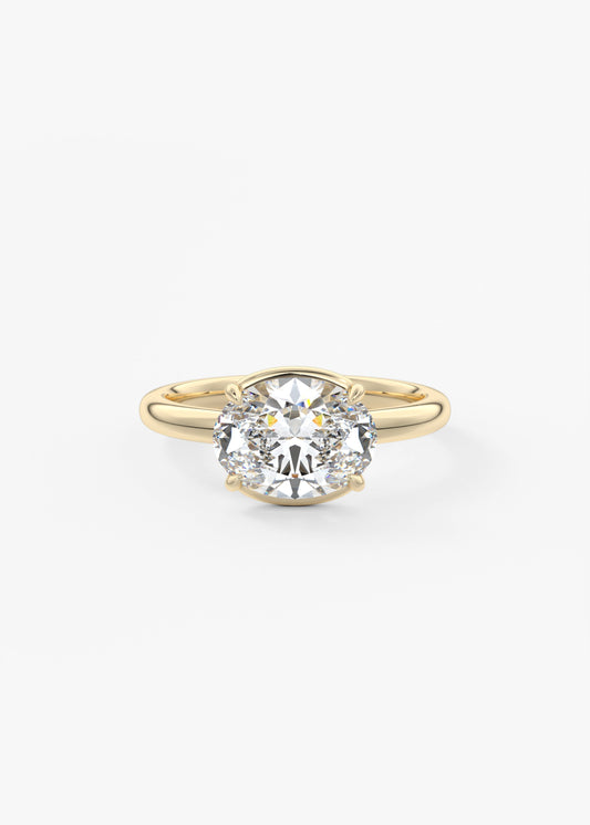 Oval Solitaire With Raised Basket Gallery Lab Grown Diamond Engagement Ring