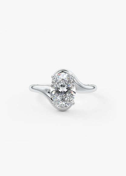Oval Solitaire With Raised Basket Gallery Lab Grown Diamond Engagement Ring