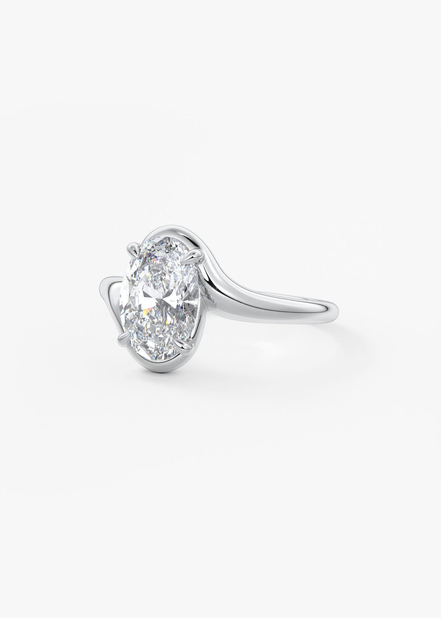 Oval Solitaire With Raised Basket Gallery Lab Grown Diamond Engagement Ring