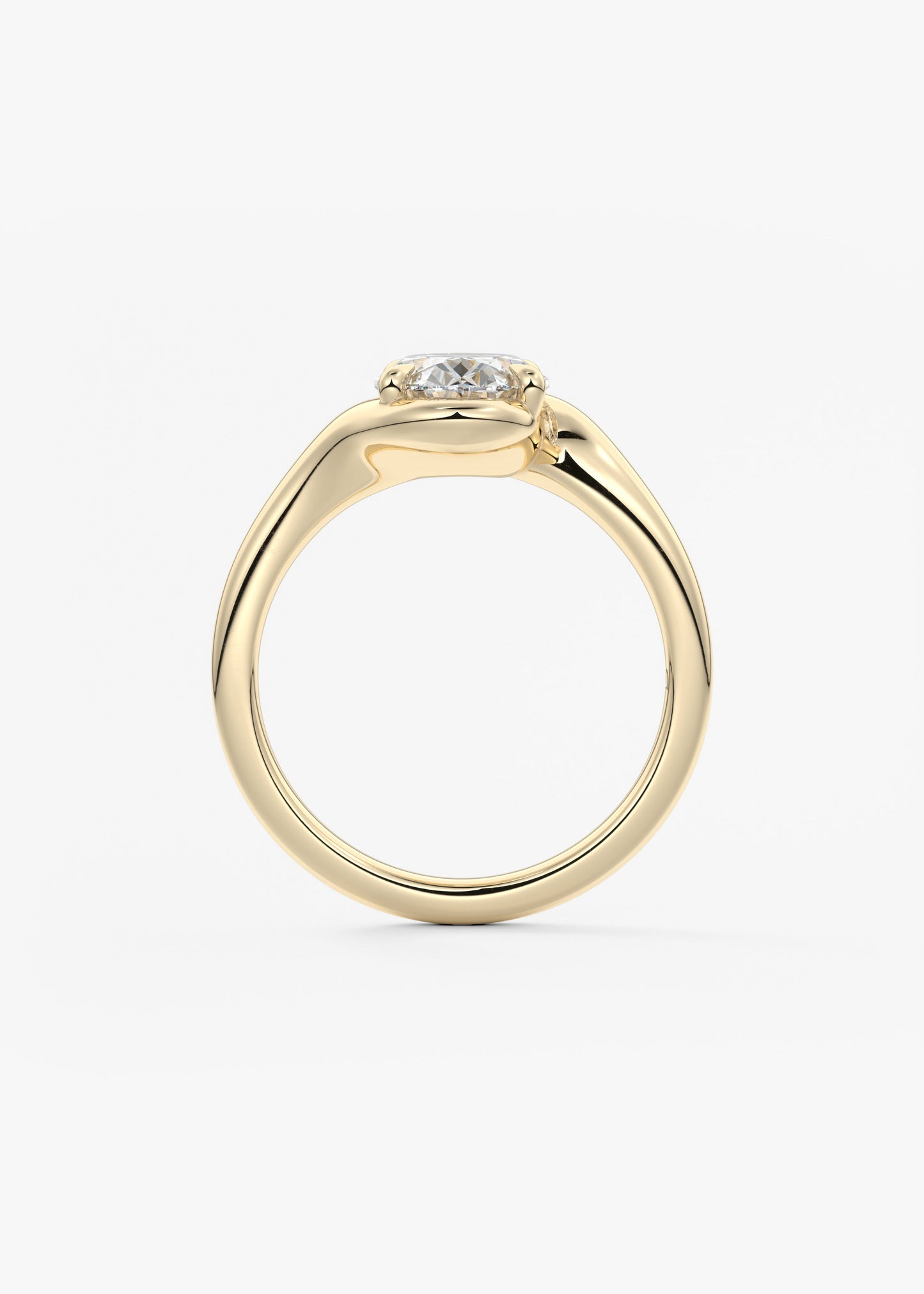 Oval Solitaire With Raised Basket Gallery Lab Grown Diamond Engagement Ring