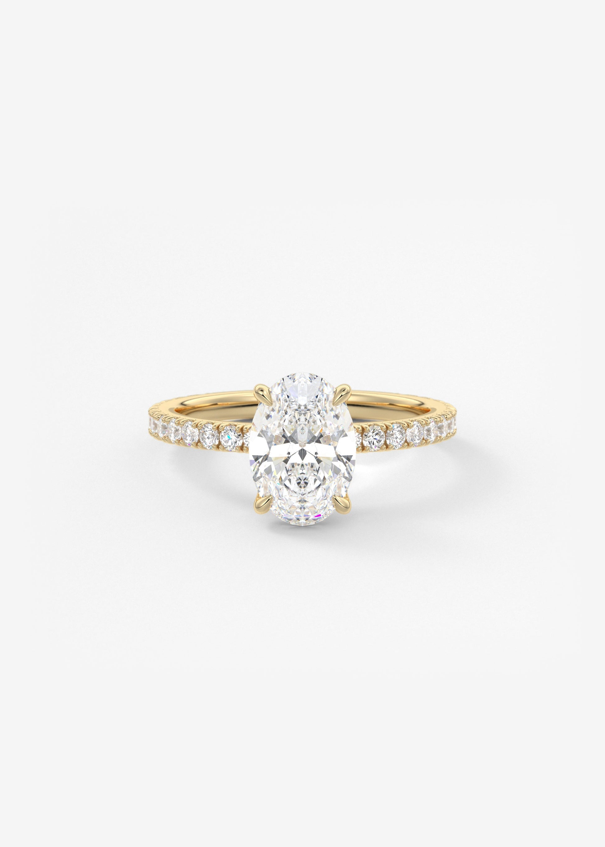 Oval Solitaire With Raised Basket Gallery Lab Grown Diamond Engagement Ring