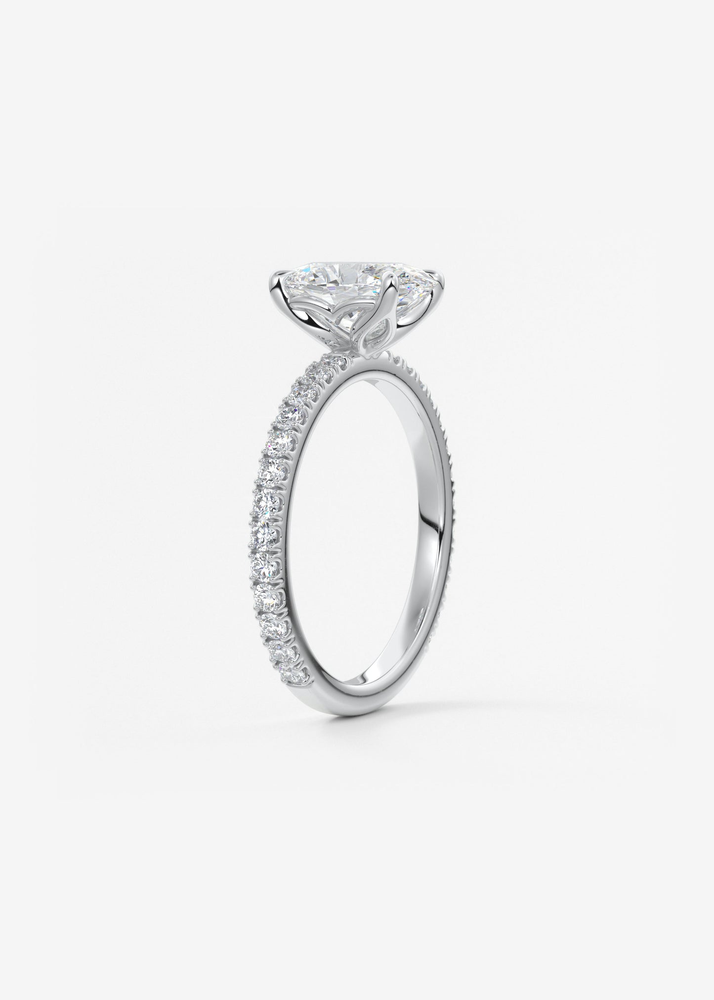 Oval Solitaire With Raised Basket Gallery Lab Grown Diamond Engagement Ring