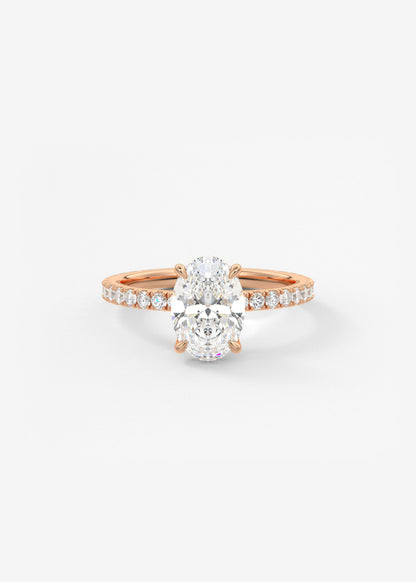 Oval Solitaire With Raised Basket Gallery Lab Grown Diamond Engagement Ring