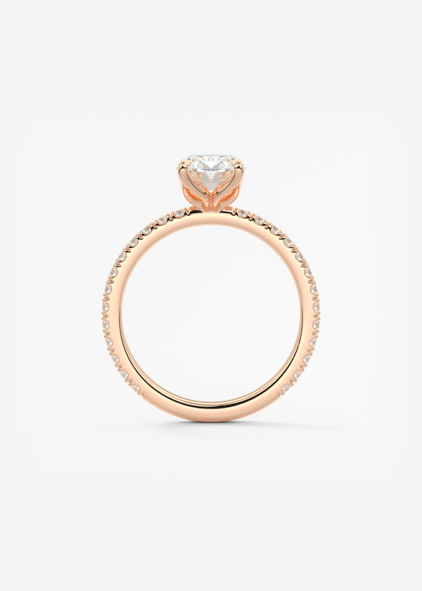 Oval Solitaire With Raised Basket Gallery Lab Grown Diamond Engagement Ring