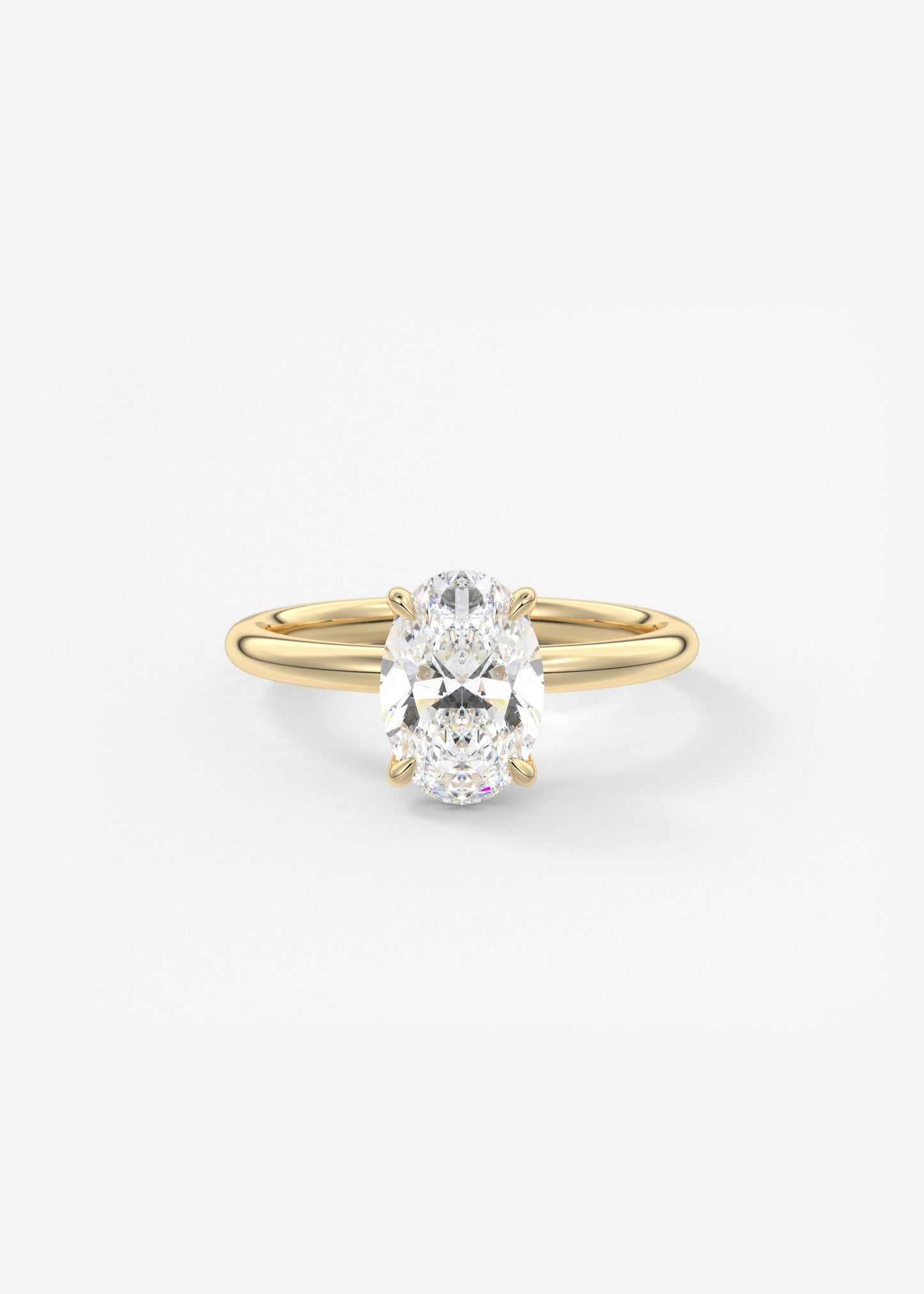 Oval Solitaire With Raised Basket Gallery Lab Grown Diamond Engagement Ring