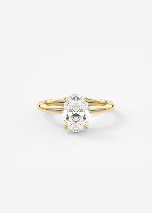Oval Solitaire With Raised Basket Gallery Lab Grown Diamond Engagement Ring