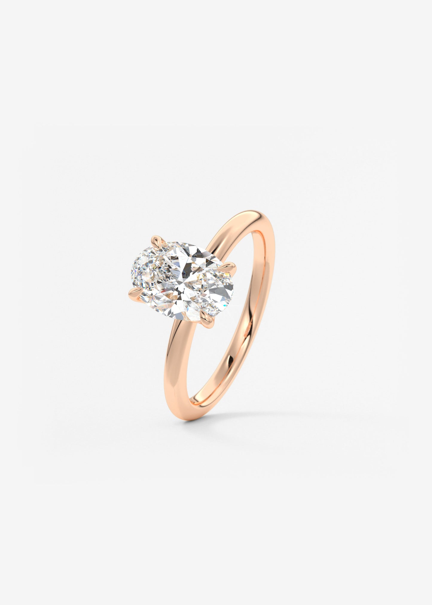 Oval Solitaire With Raised Basket Gallery Lab Grown Diamond Engagement Ring