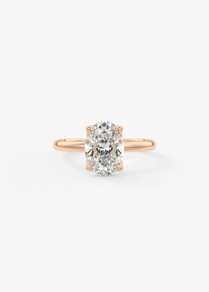 Oval Solitaire With Raised Basket Gallery Lab Grown Diamond Engagement Ring