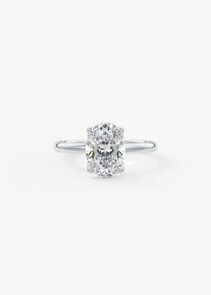 Oval Solitaire With Raised Basket Gallery Lab Grown Diamond Engagement Ring