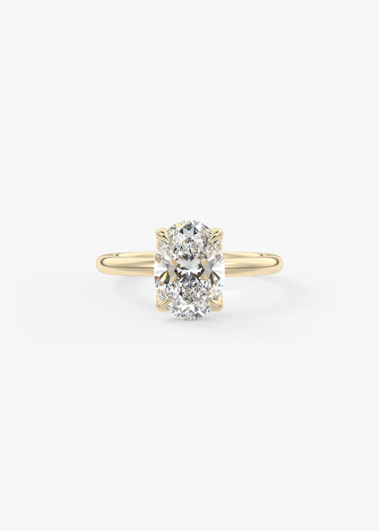 Oval Solitaire With Raised Basket Gallery Lab Grown Diamond Engagement Ring