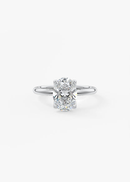 Oval Solitaire With Raised Basket Gallery Lab Grown Diamond Engagement Ring