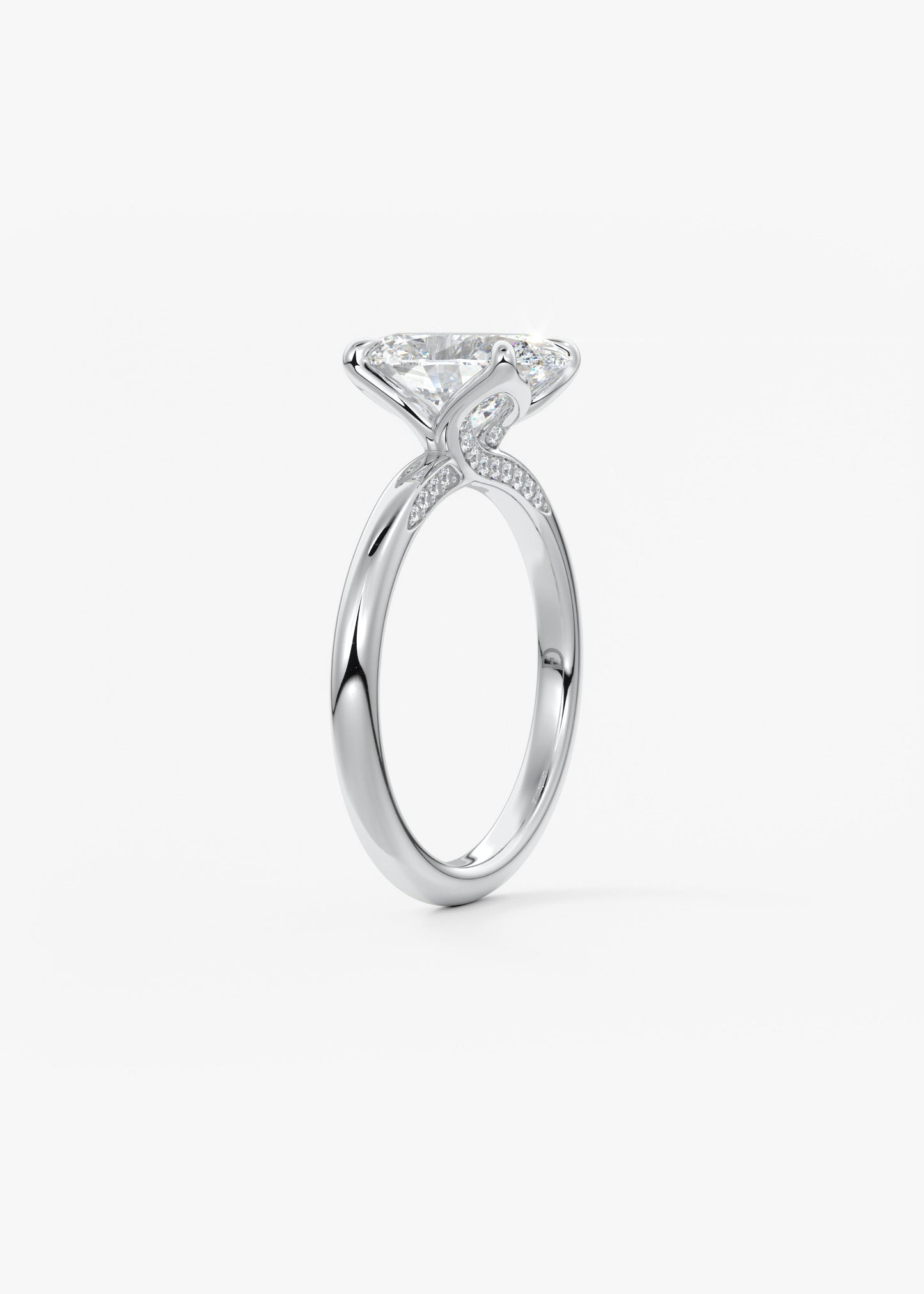 Oval Solitaire With Raised Basket Gallery Lab Grown Diamond Engagement Ring