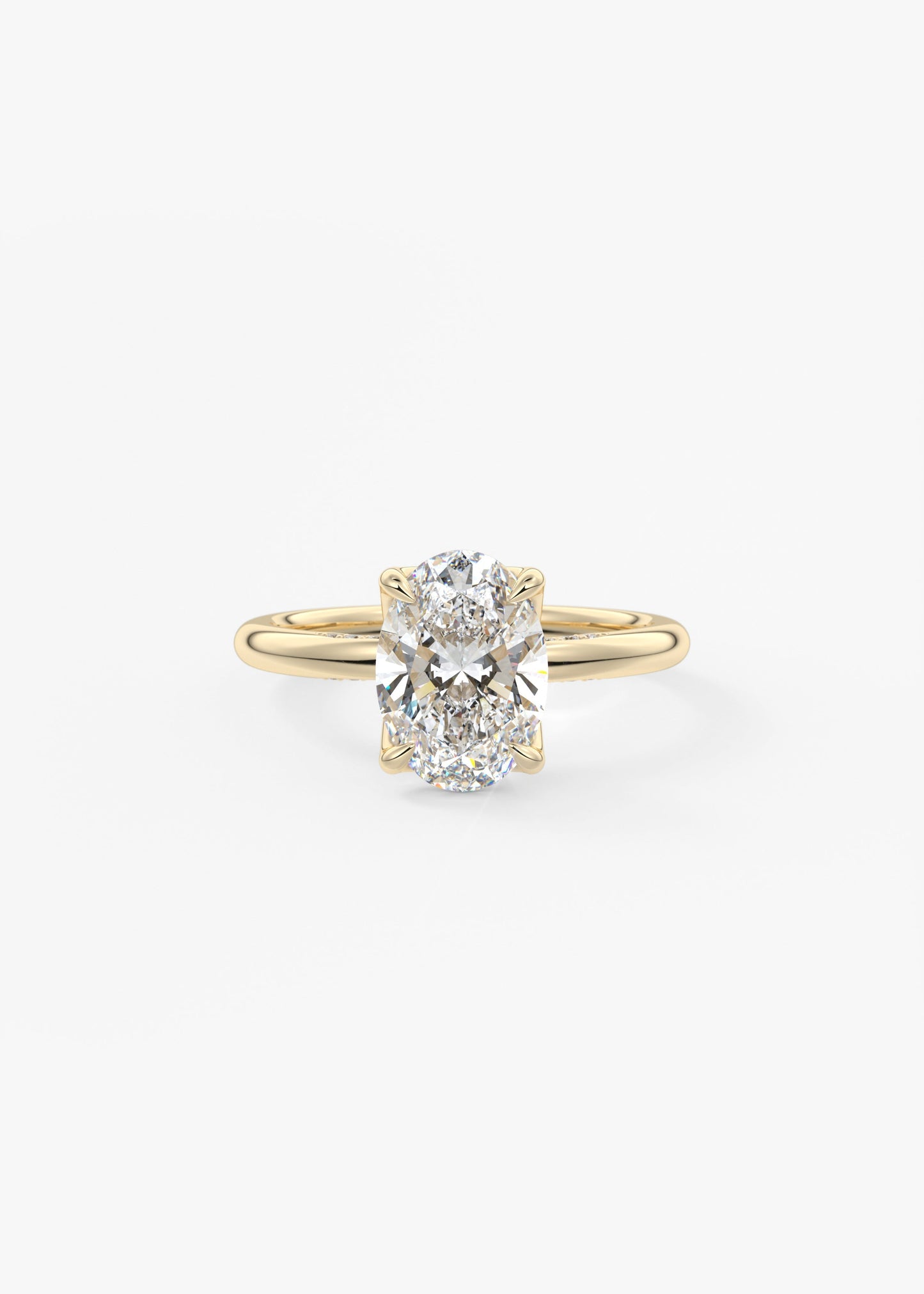 Oval Solitaire With Raised Basket Gallery Lab Grown Diamond Engagement Ring
