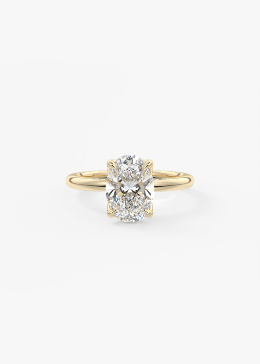 Oval Solitaire With Raised Basket Gallery Lab Grown Diamond Engagement Ring