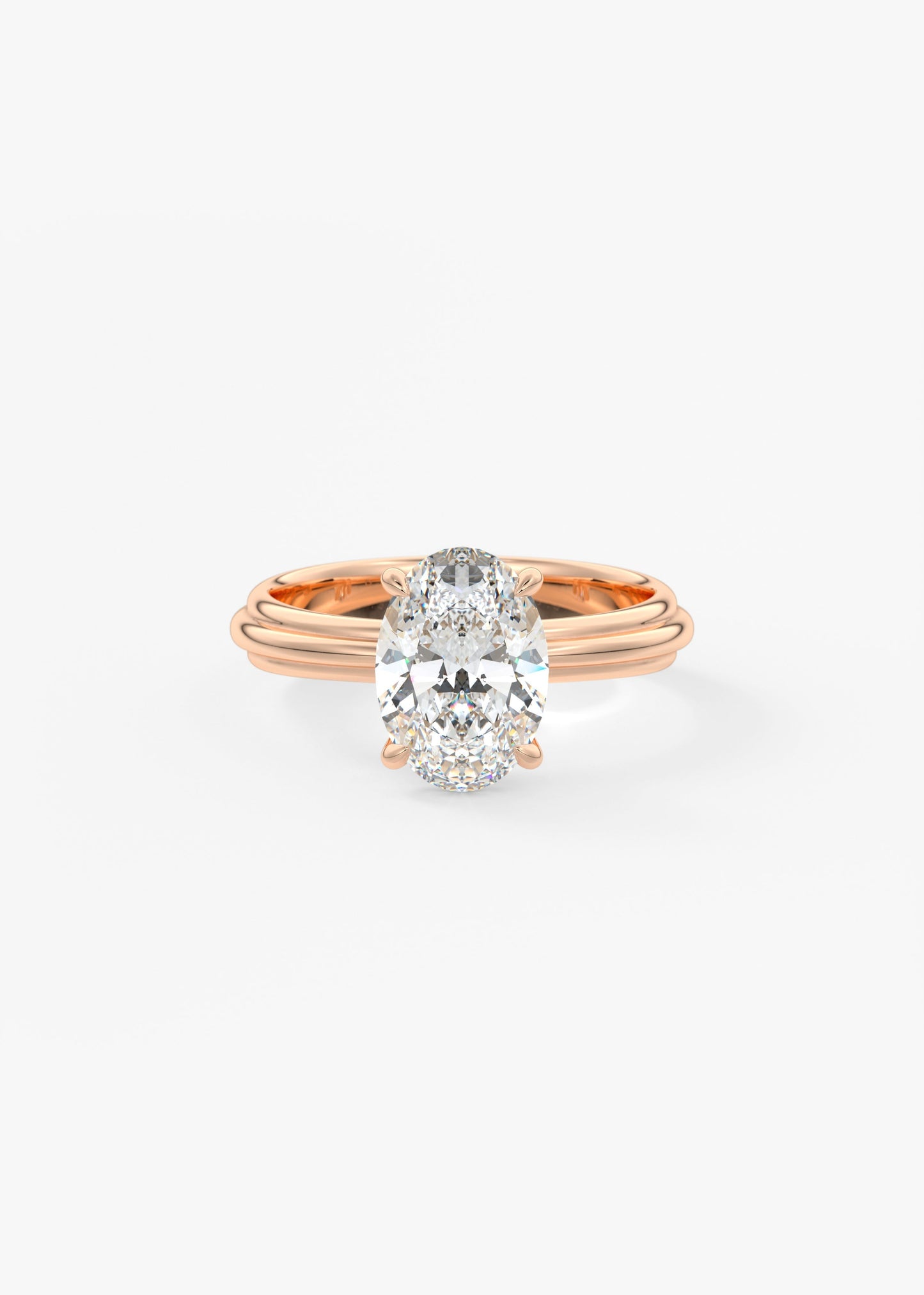 Oval Solitaire With Raised Basket Gallery Lab Grown Diamond Engagement Ring