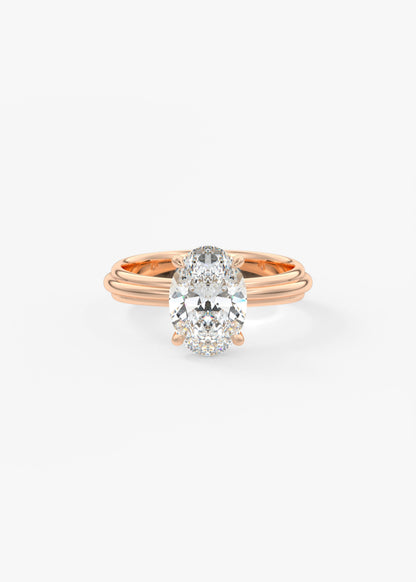 Oval Solitaire With Raised Basket Gallery Lab Grown Diamond Engagement Ring