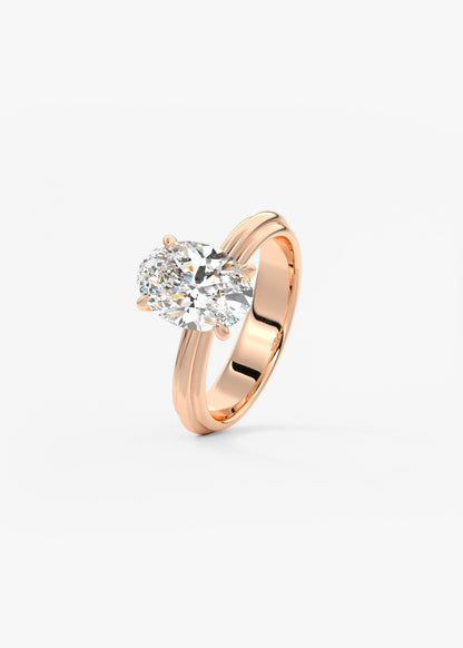 Oval Solitaire With Raised Basket Gallery Lab Grown Diamond Engagement Ring