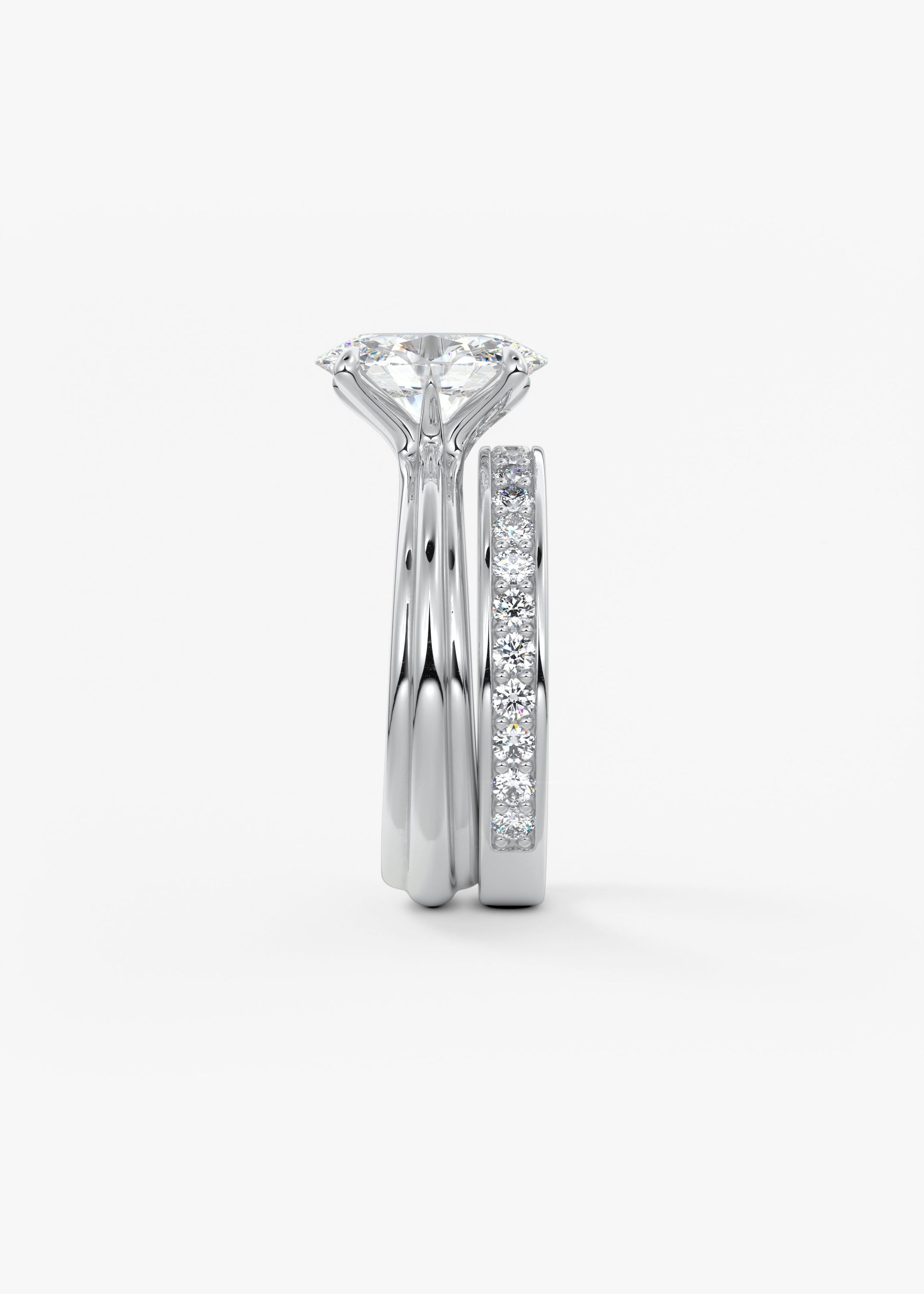 Oval Solitaire With Raised Basket Gallery Lab Grown Diamond Engagement Ring