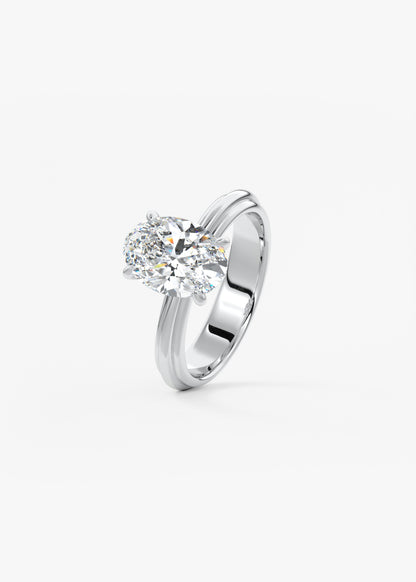 Oval Solitaire With Raised Basket Gallery Lab Grown Diamond Engagement Ring
