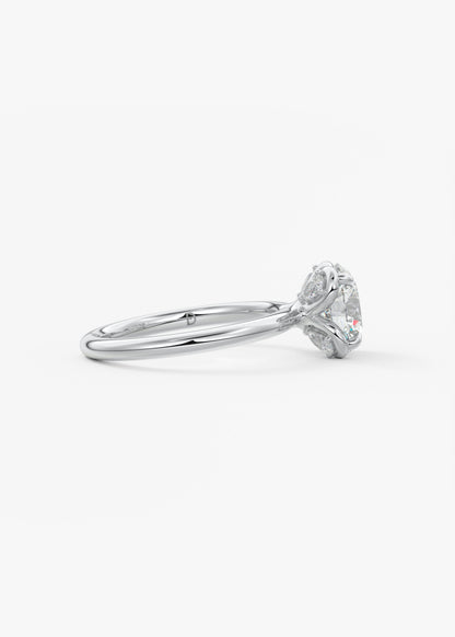 Oval Solitaire With Raised Basket Gallery Lab Grown Diamond Engagement Ring