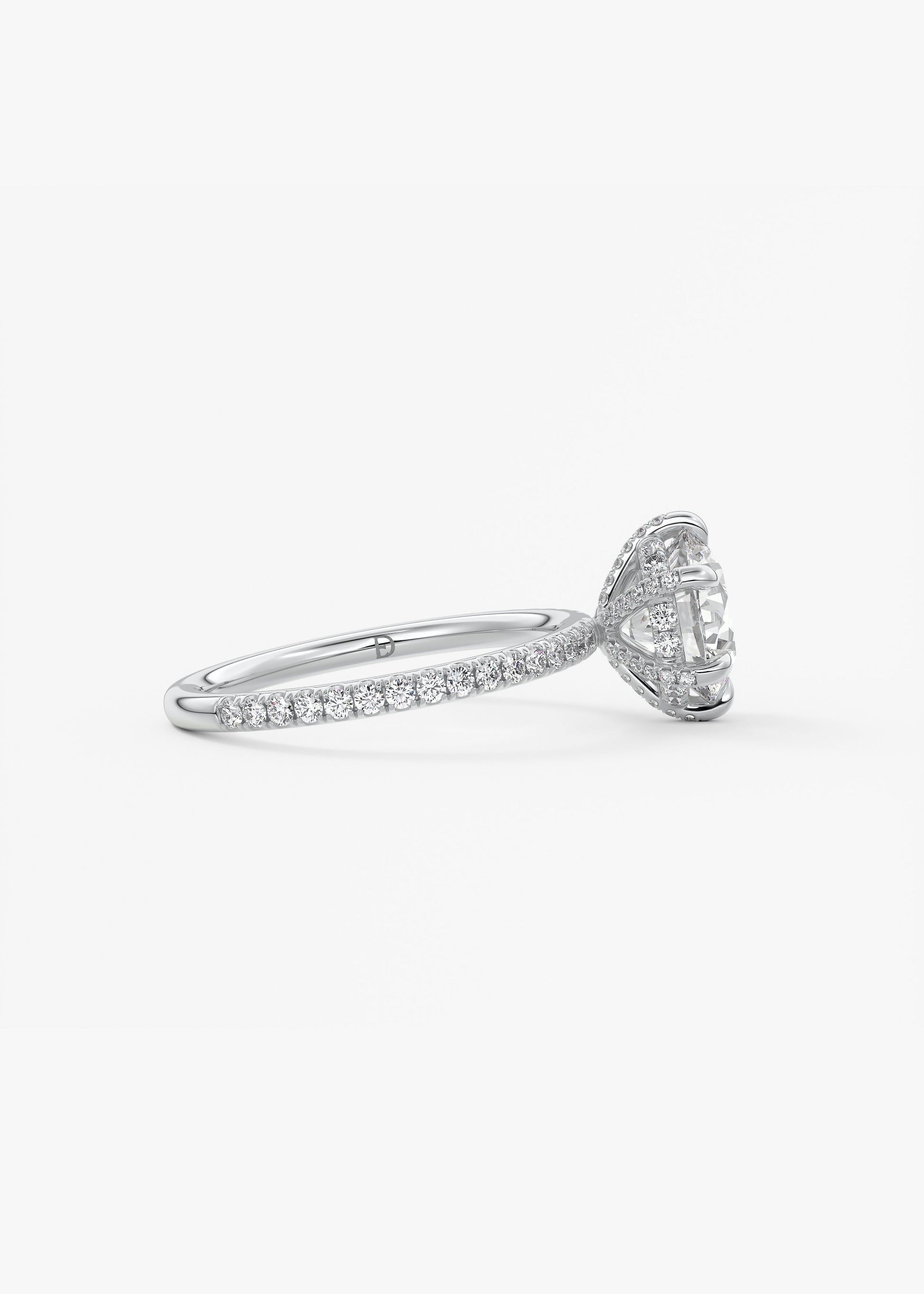 Oval Solitaire With Raised Basket Gallery Lab Grown Diamond Engagement Ring