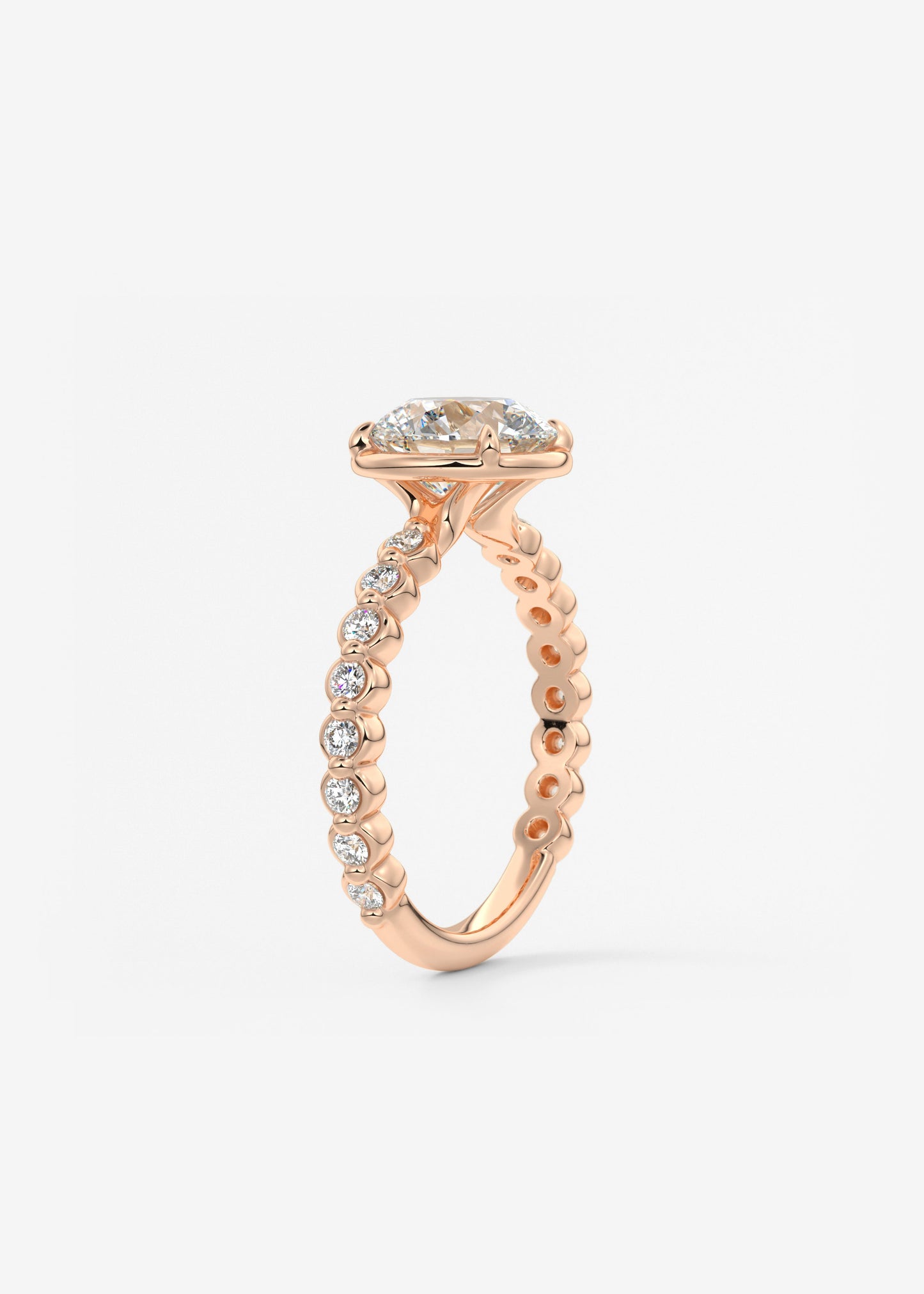 Oval Solitaire With Raised Basket Gallery Lab Grown Diamond Engagement Ring