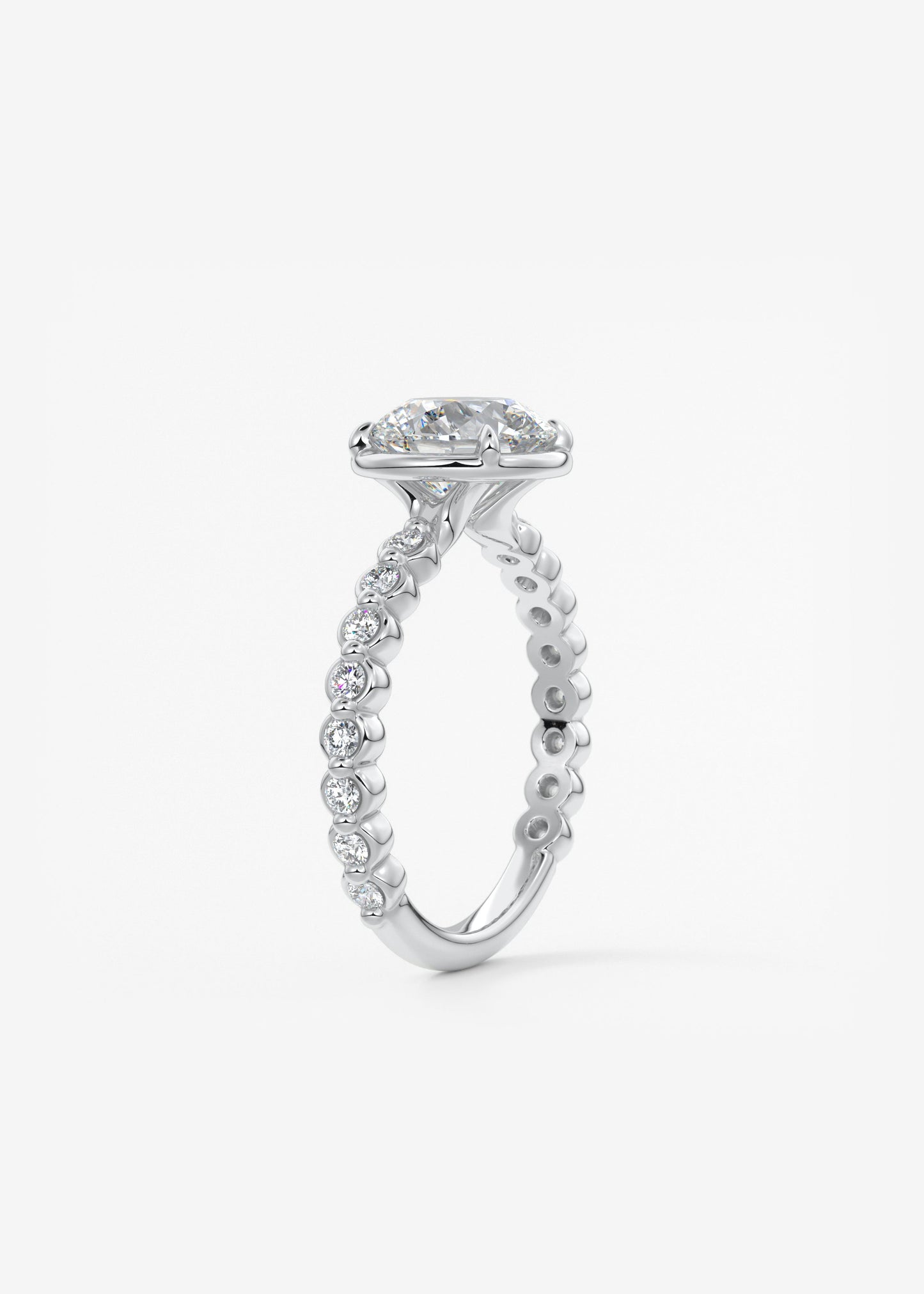 Oval Solitaire With Raised Basket Gallery Lab Grown Diamond Engagement Ring