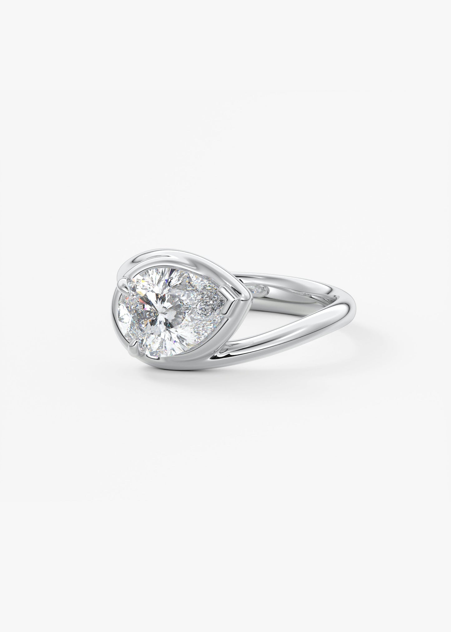 Oval Solitaire With Raised Basket Gallery Lab Grown Diamond Engagement Ring