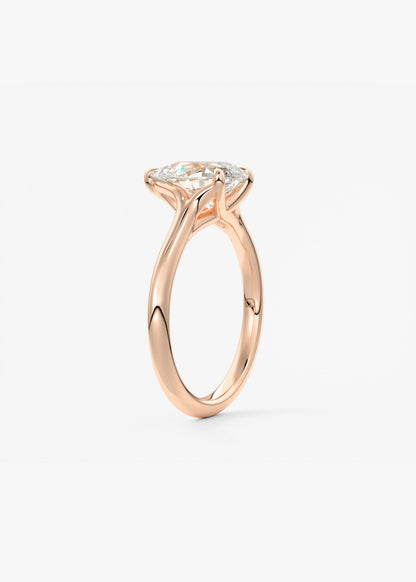 Oval Solitaire With Raised Basket Gallery Lab Grown Diamond Engagement Ring