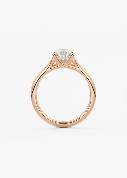 Oval Solitaire With Raised Basket Gallery Lab Grown Diamond Engagement Ring
