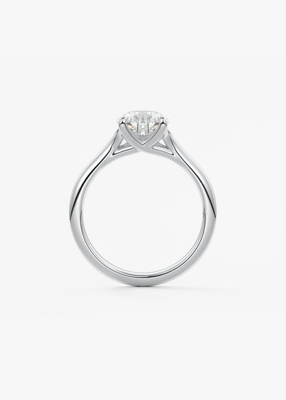 Oval Solitaire With Raised Basket Gallery Lab Grown Diamond Engagement Ring
