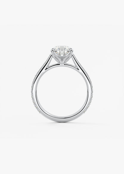 Oval Solitaire With Raised Basket Gallery Lab Grown Diamond Engagement Ring