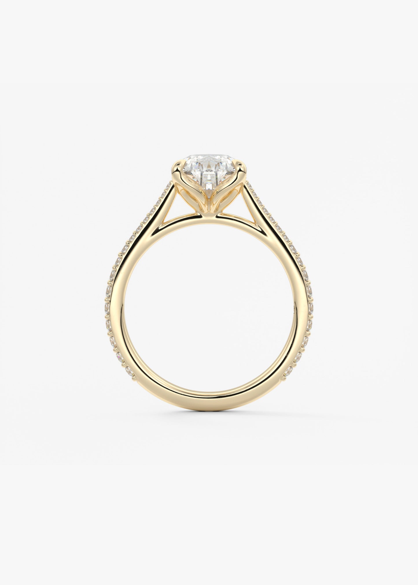 Oval Solitaire With Raised Basket Gallery Lab Grown Diamond Engagement Ring