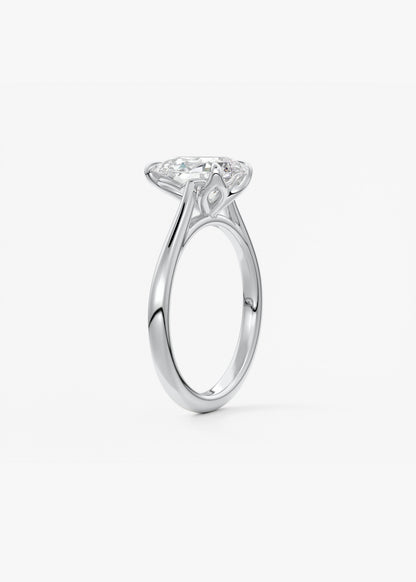 Oval Solitaire With Raised Basket Gallery Lab Grown Diamond Engagement Ring