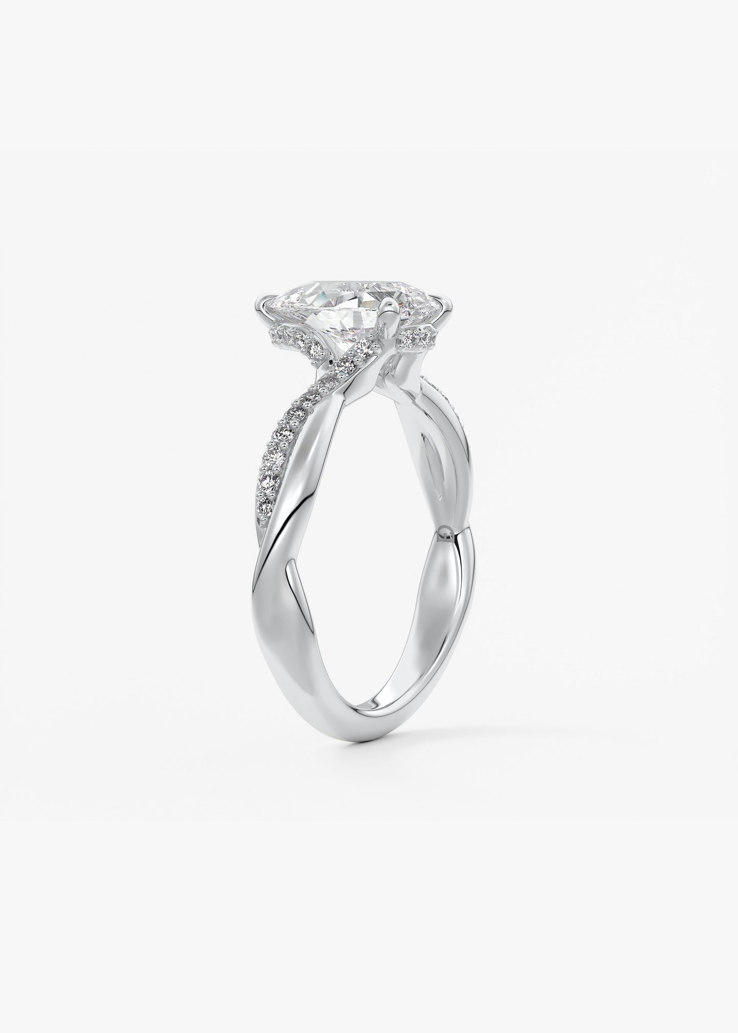 Oval Solitaire With Raised Basket Gallery Lab Grown Diamond Engagement Ring
