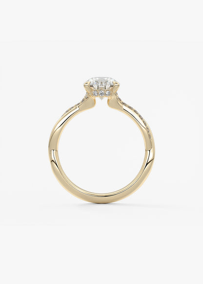 Oval Solitaire With Raised Basket Gallery Lab Grown Diamond Engagement Ring