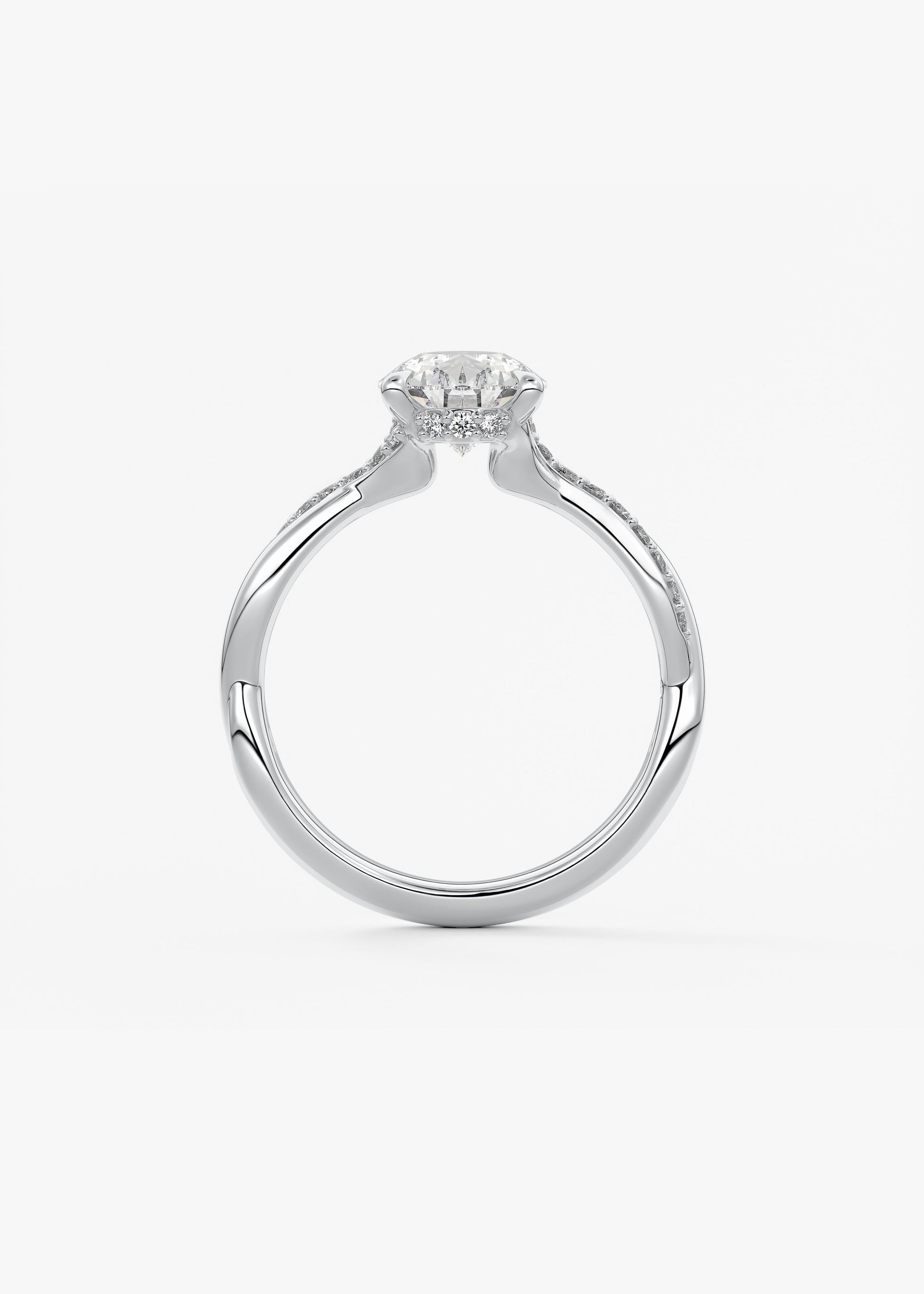 Oval Solitaire With Raised Basket Gallery Lab Grown Diamond Engagement Ring