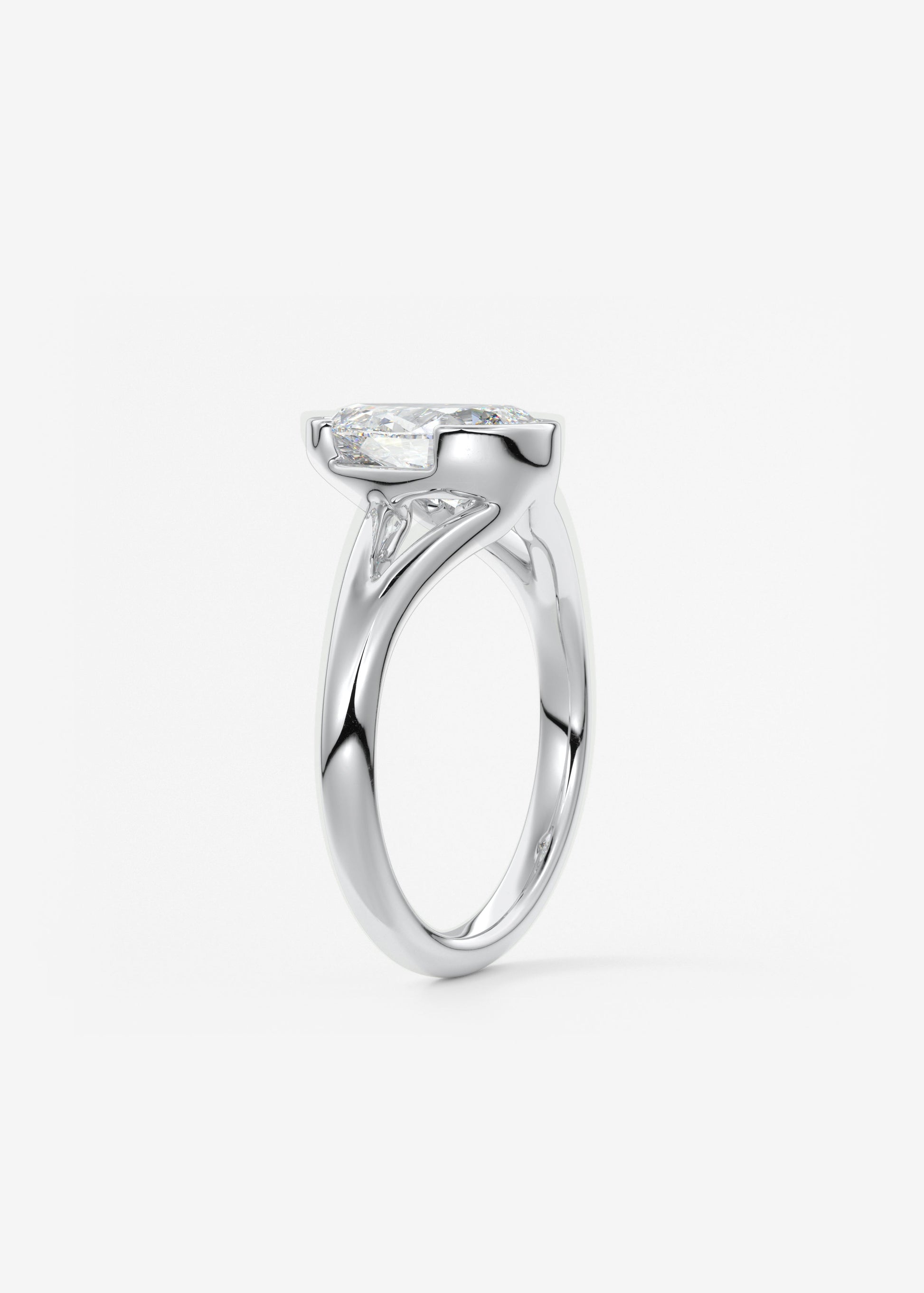 Oval Solitaire With Raised Basket Gallery Lab Grown Diamond Engagement Ring