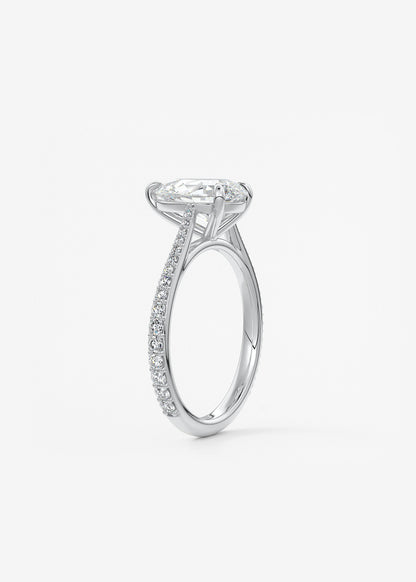 Oval Solitaire With Raised Basket Gallery Lab Grown Diamond Engagement Ring