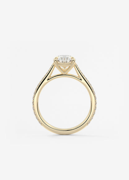 Oval Solitaire With Raised Basket Gallery Lab Grown Diamond Engagement Ring