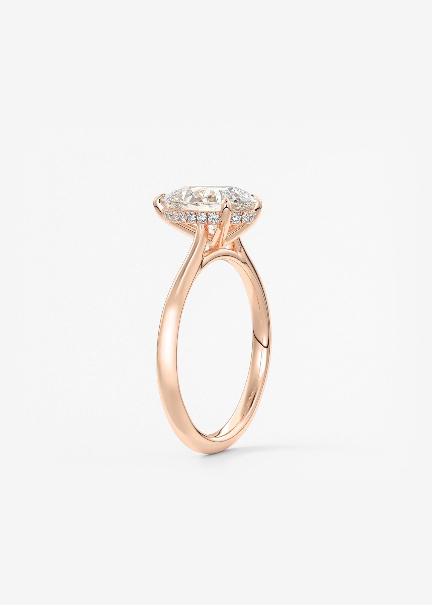 Oval Solitaire With Raised Basket Gallery Lab Grown Diamond Engagement Ring