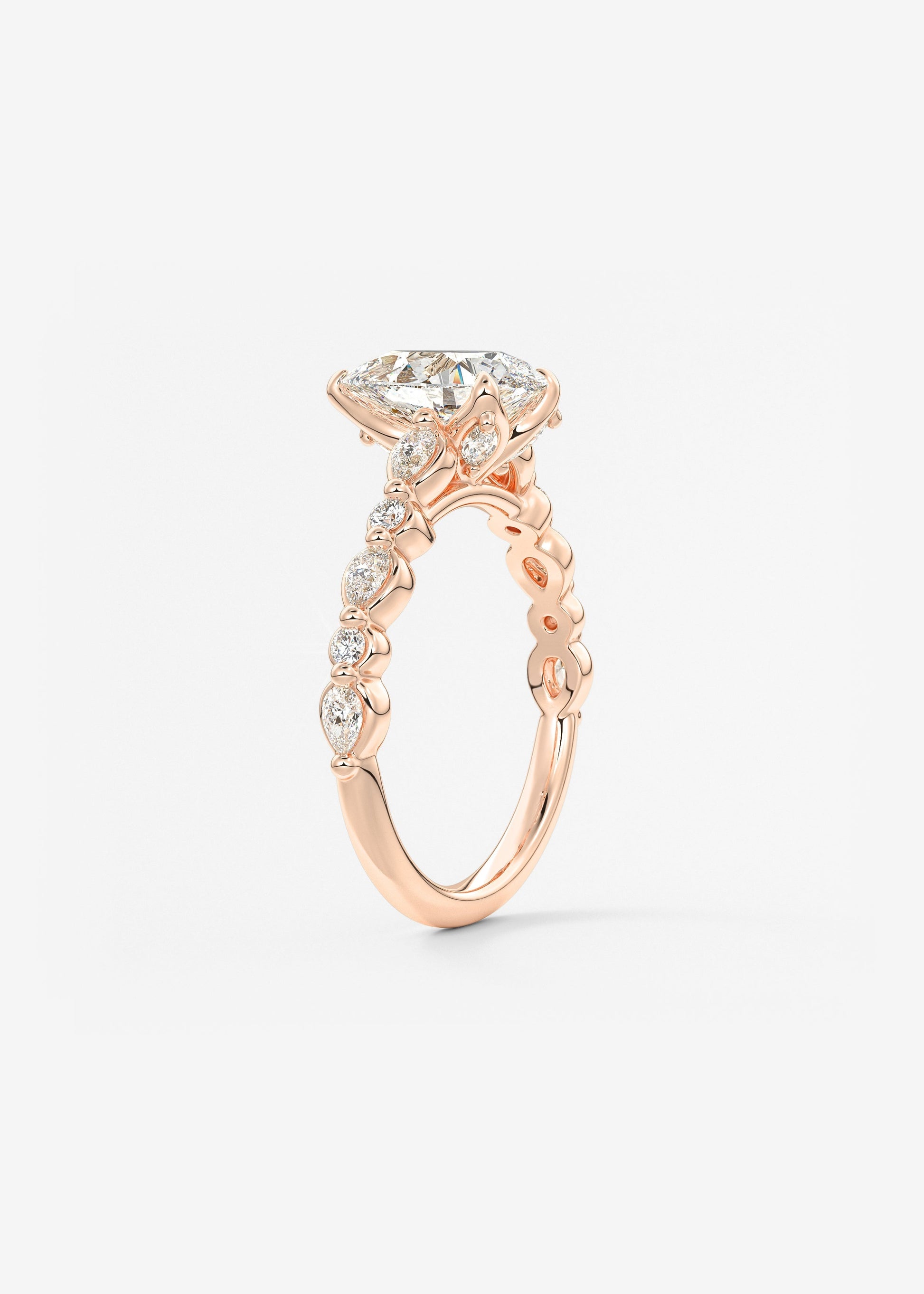 Oval Solitaire With Raised Basket Gallery Lab Grown Diamond Engagement Ring