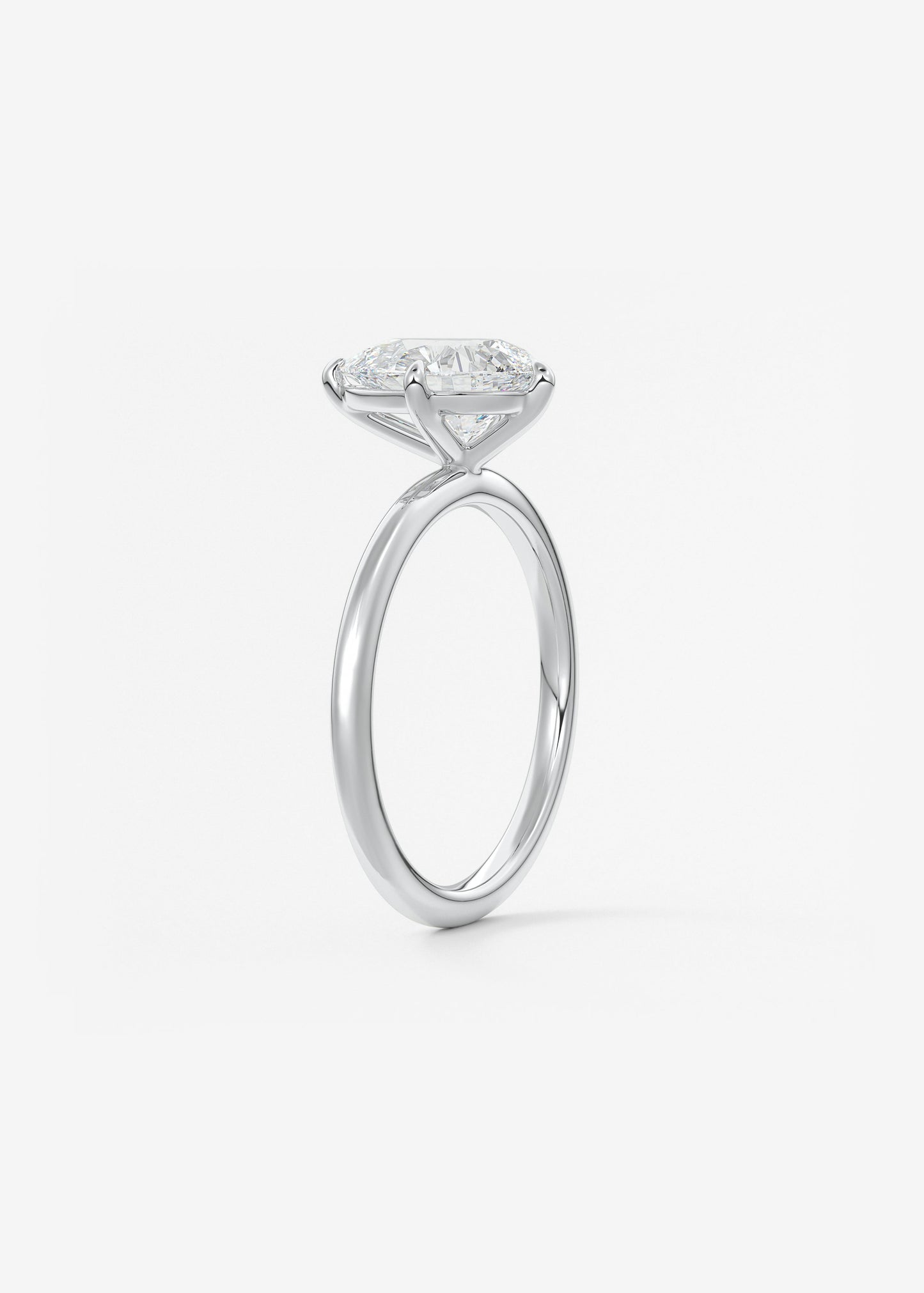 Oval Solitaire With Raised Basket Gallery Lab Grown Diamond Engagement Ring