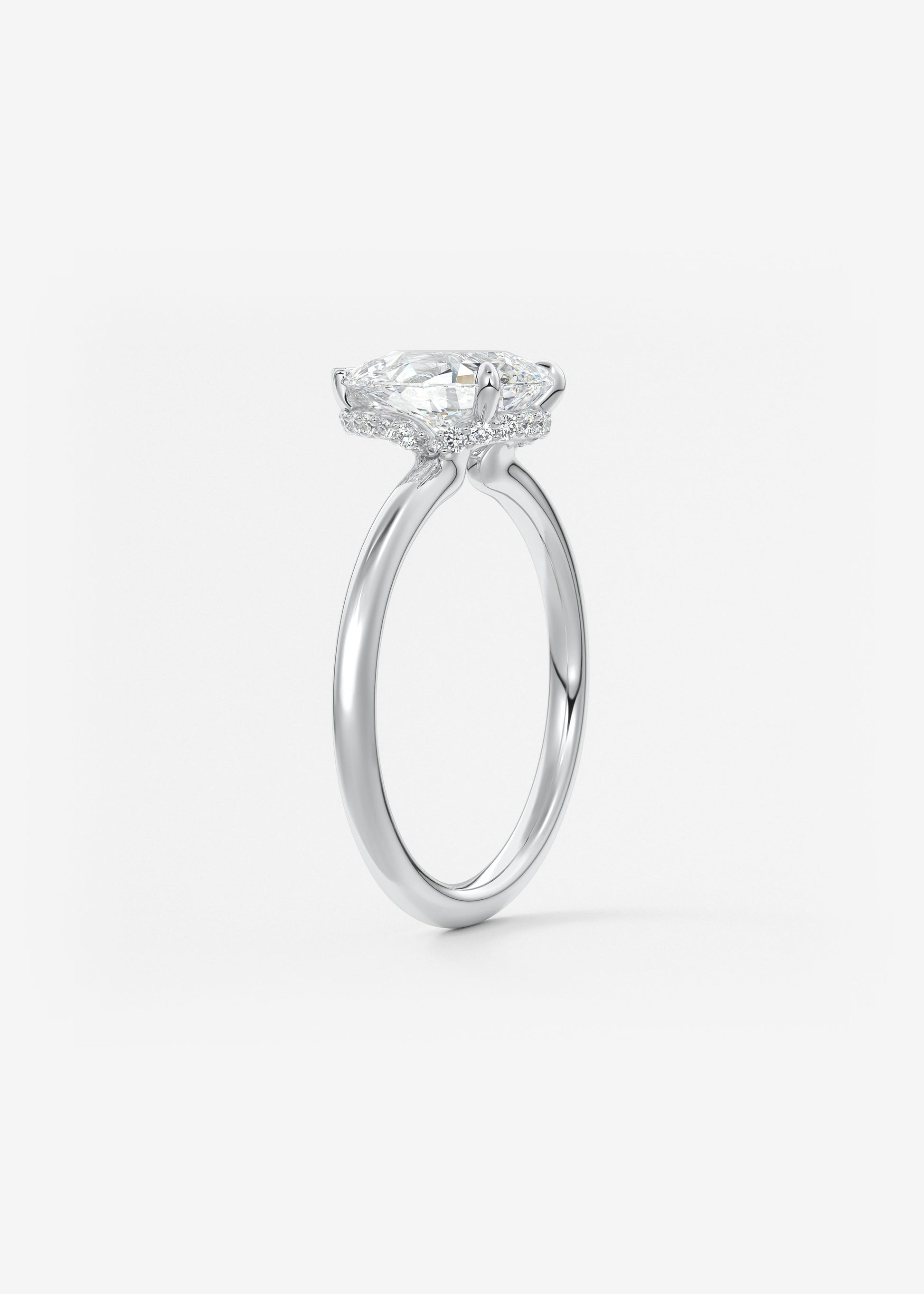 Oval Solitaire With Raised Basket Gallery Lab Grown Diamond Engagement Ring