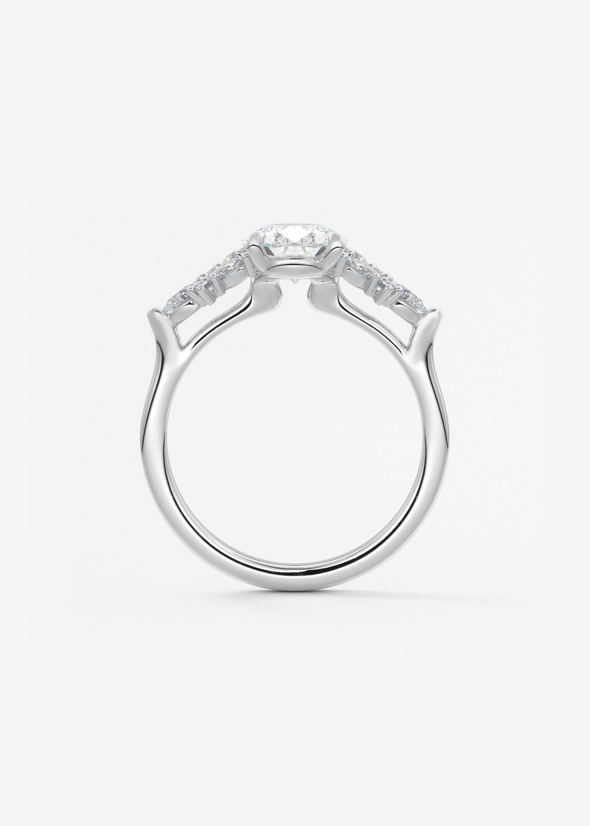 Oval Solitaire With Raised Basket Gallery Lab Grown Diamond Engagement Ring