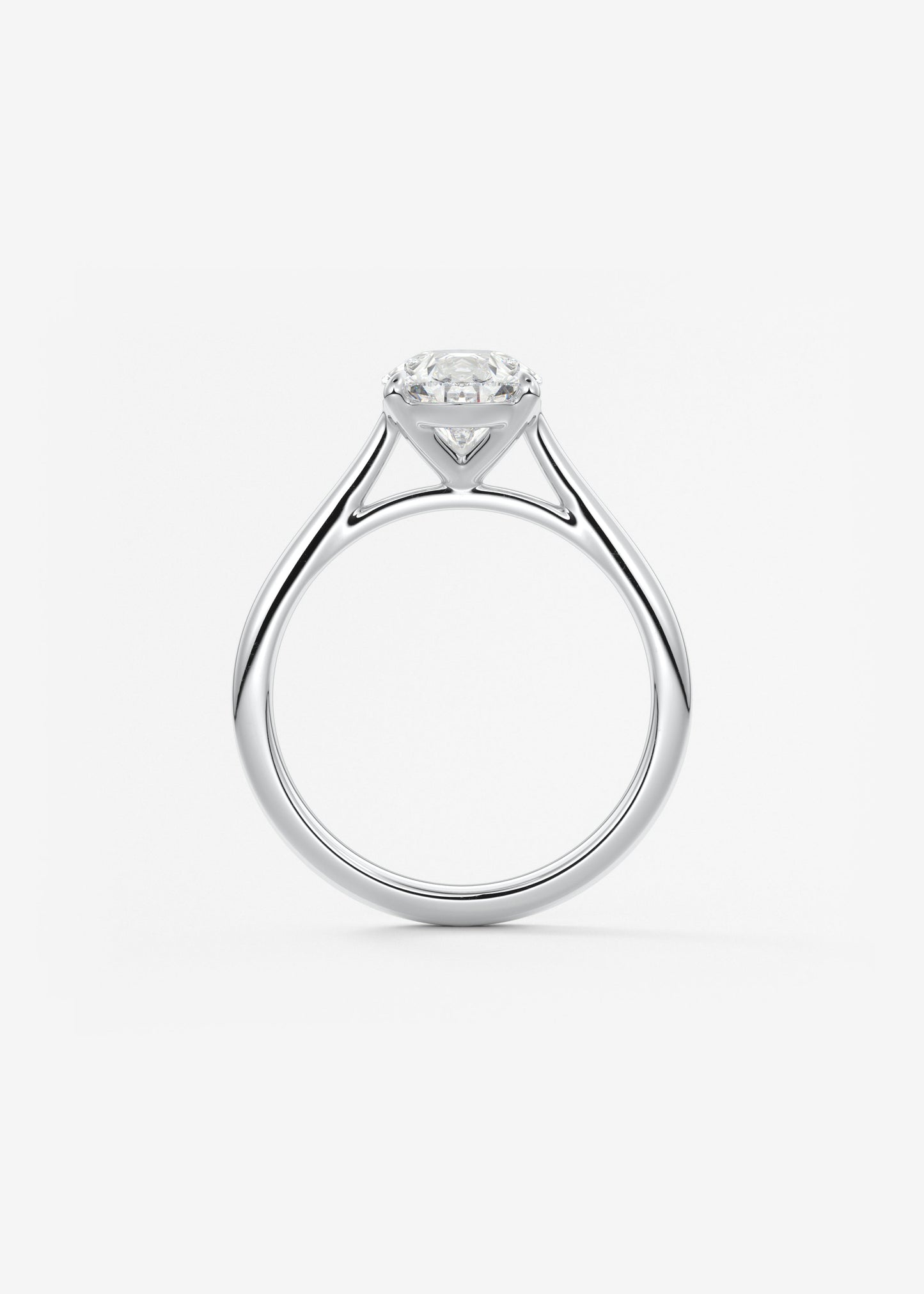Oval Solitaire With Raised Basket Gallery Lab Grown Diamond Engagement Ring