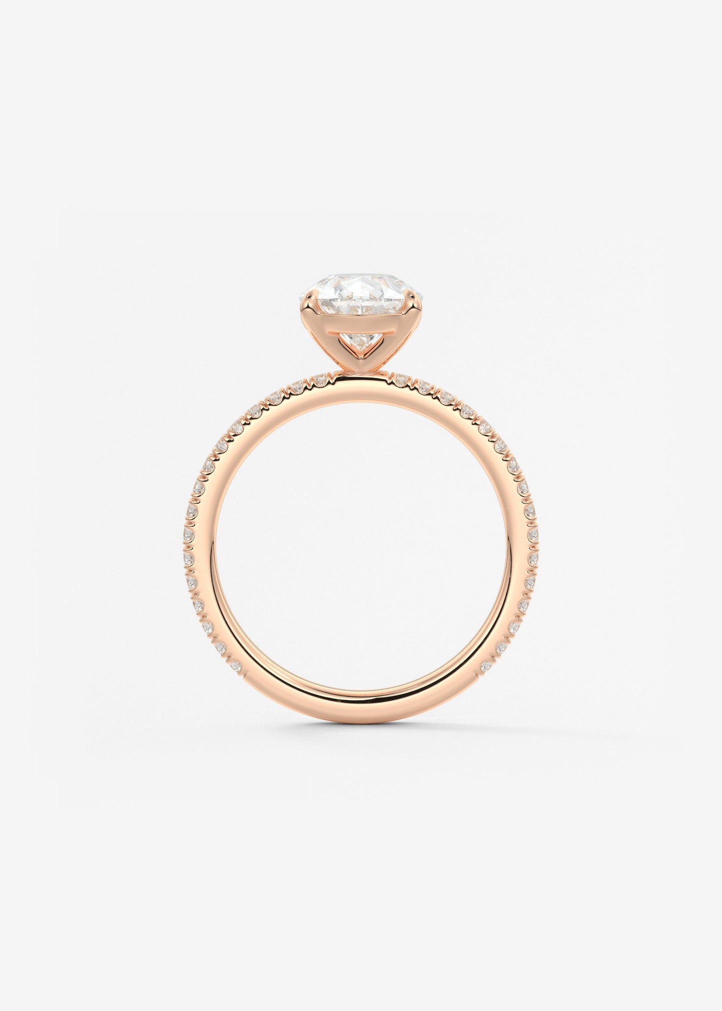 Oval Solitaire With Raised Basket Gallery Lab Grown Diamond Engagement Ring