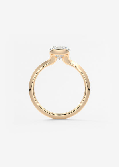 Oval Solitaire With Raised Basket Gallery Lab Grown Diamond Engagement Ring