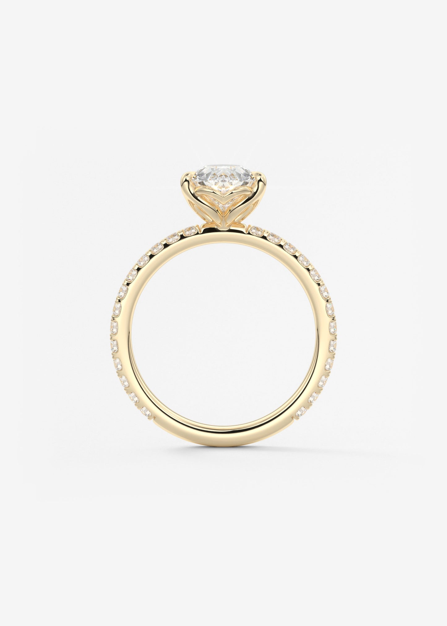 Oval Solitaire With Raised Basket Gallery Lab Grown Diamond Engagement Ring
